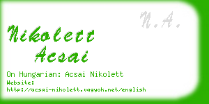 nikolett acsai business card